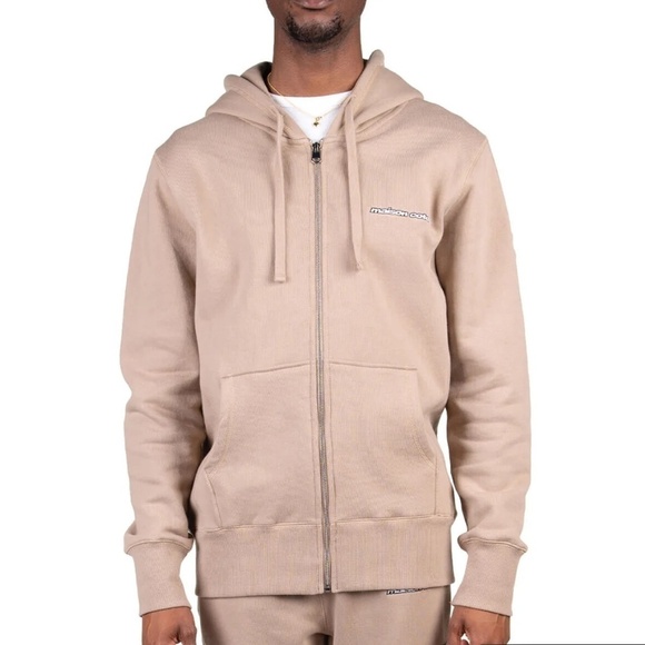 Maison Coterie Men Hoodie Full zip Pockets Embroidered 100% cotton M Oversized - Picture 1 of 15